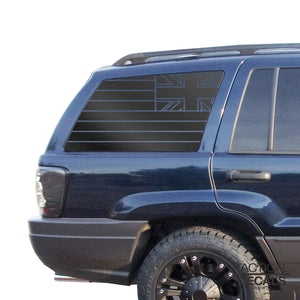 State of Hawaii Flag Decals Fits 1999-2004 Jeep Grand Cherokee - Matte Black