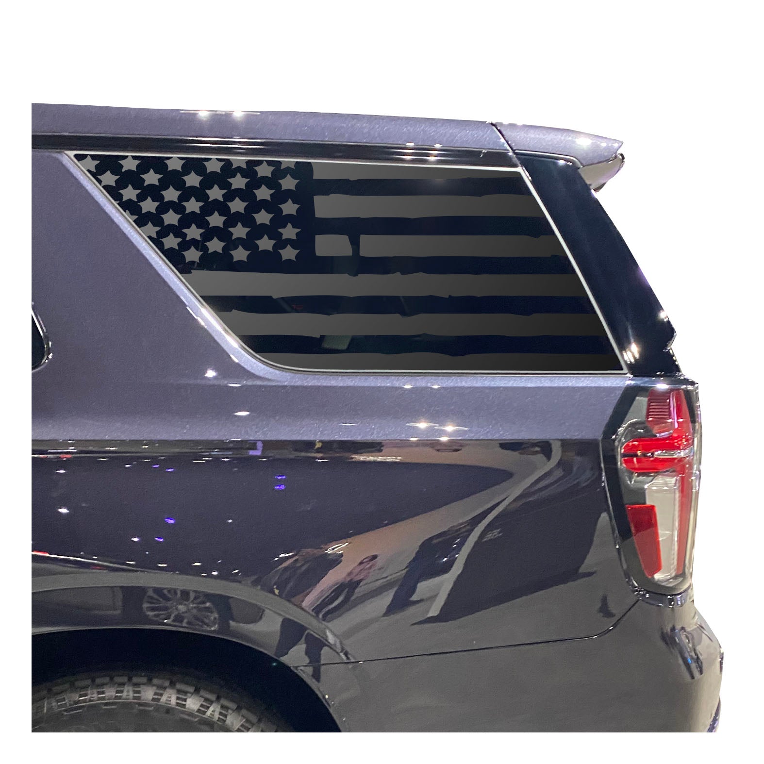 Distressed USA Flag Decal for 2021 - 2024 Chevy Tahoe 3rd Windows