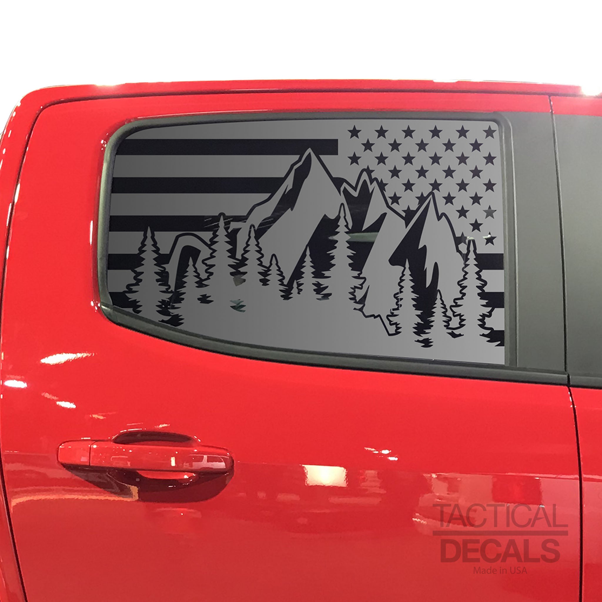 USA Flag w/Mountain Scene Decal for 2014-2020 Chevy Colorado Rear