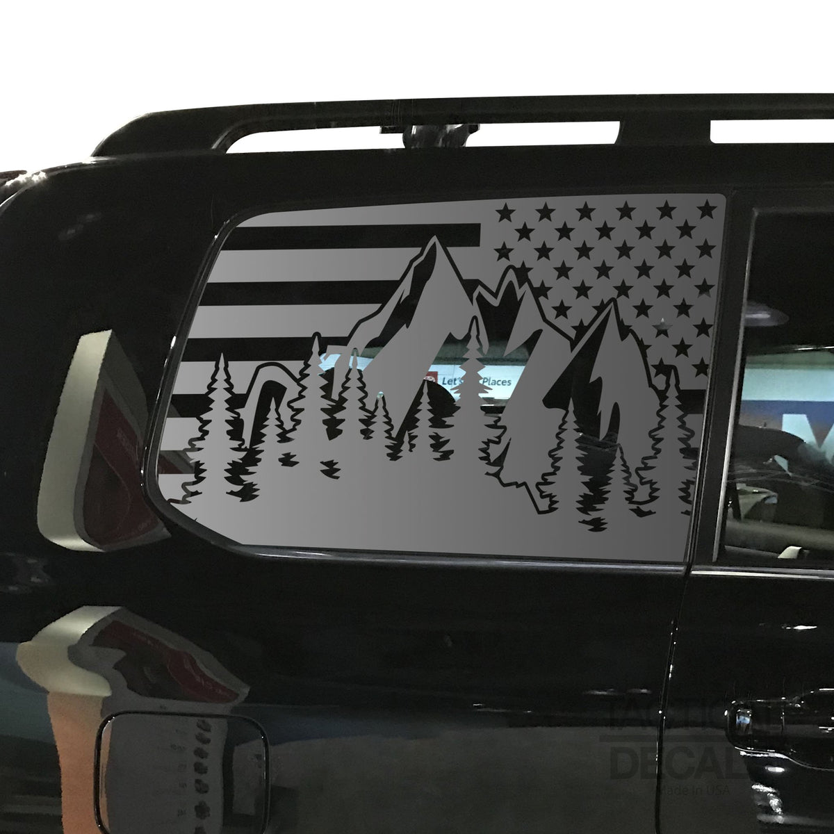 USA Flag w/Mountain Scene Decal for 2016-2020 Toyota Land Cruiser 3rd ...