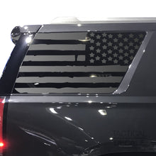 Load image into Gallery viewer, Tactical Decals Distressed USA Flag Decal for 2015-2020 GMC Yukon 3rd Windows - Matte Black
