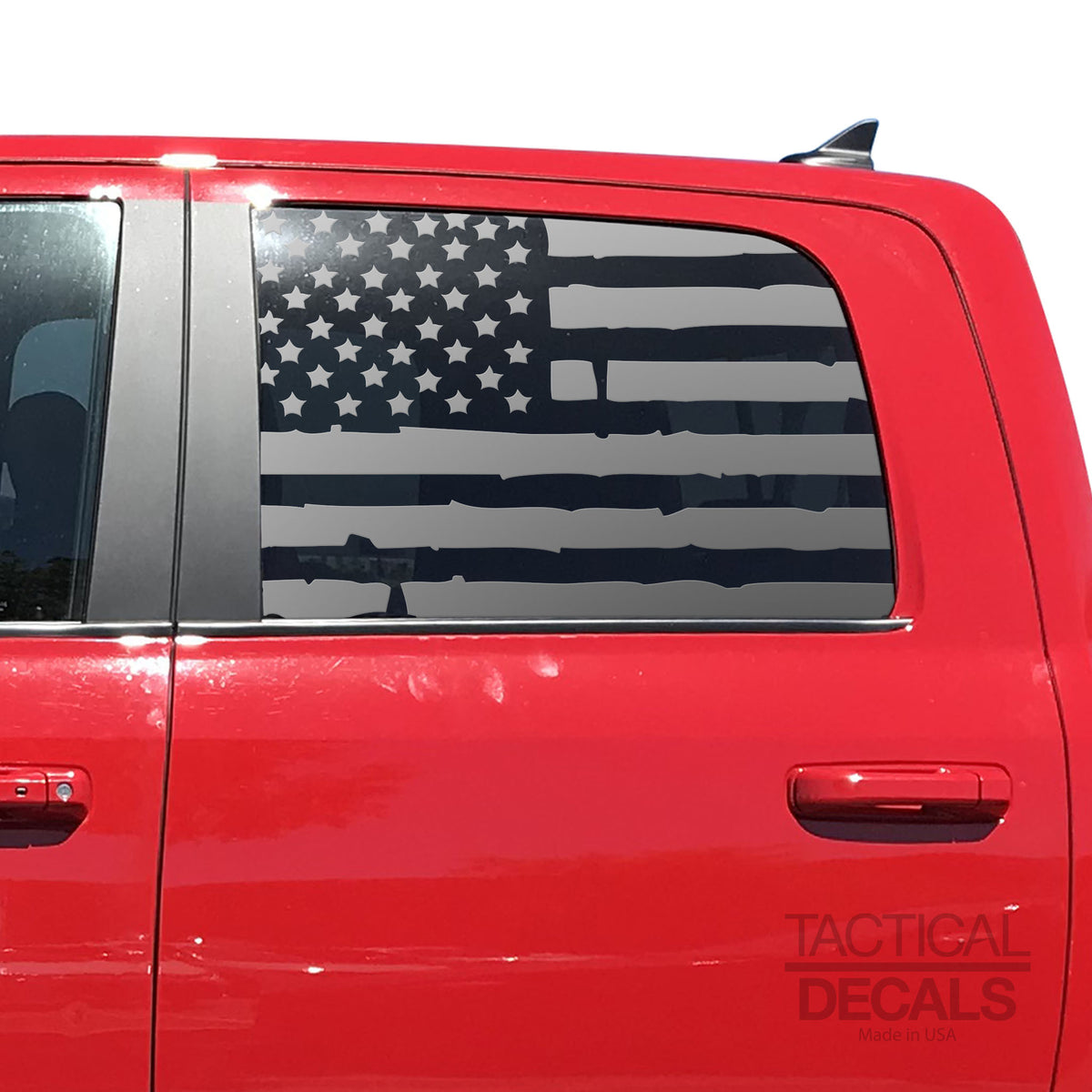 Distressed USA Flag Decal for 2010 - 2018 Ram 1500 Rebel Crew Cab Wind ...