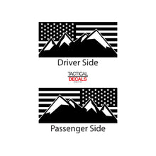 Load image into Gallery viewer, Tactical Decals USA Flag w/Mountain Peaks Decal for 2011 - 2019 Ford Explorer Windows - Matte Black
