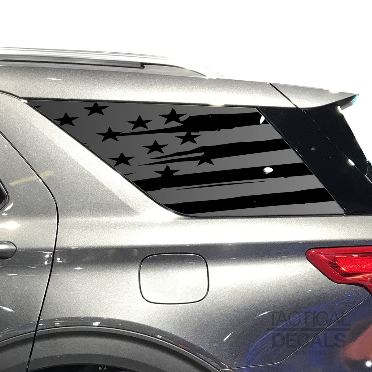 Distressed USA Flag Decal for 2020- 2024 Ford Explorer 3rd Windows - M ...